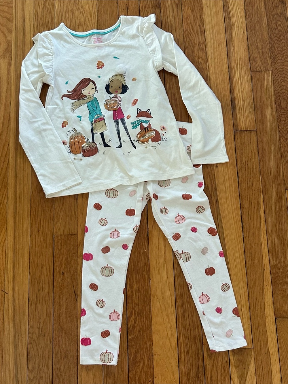 Isaac Mizrahi White Girls Pumpkin Graphic Outfit Set